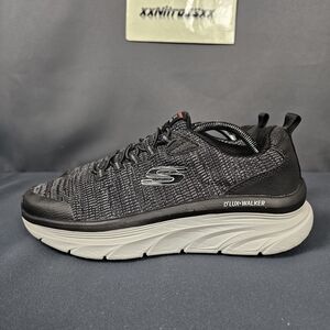 Skechers Men's Size 9 D'lux Walker Pensive Oxford Athletic Black Slip On Shoes